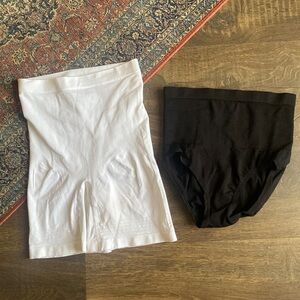 Set of 2 Women's Shapewear – White Shorts & Black Bikini – Size Small